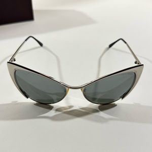 Tom Ford Nastasya Sunglasses Silver Mirror TF304 16C Cateye.